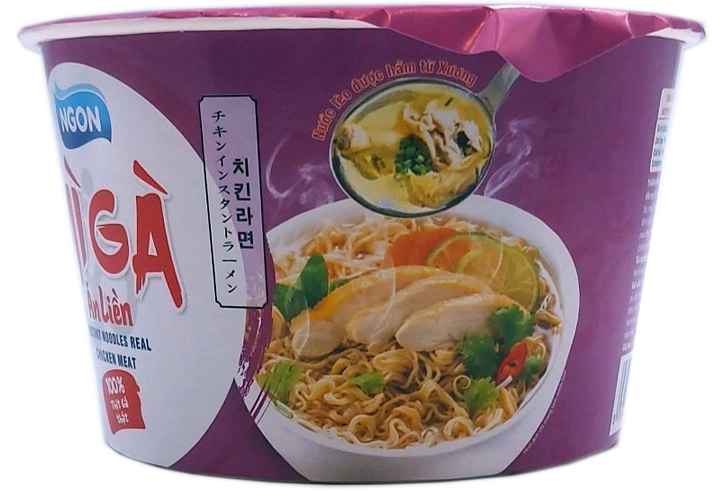 Mì gà ăn liền NGON có thịt đùi gà thật Combo 6 tô