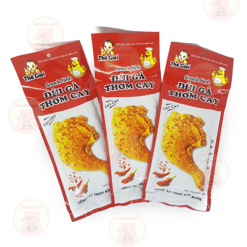 COMBO 30 GÓI SNACK QUE HÌNH ĐÙI GÀ THƠM CAY