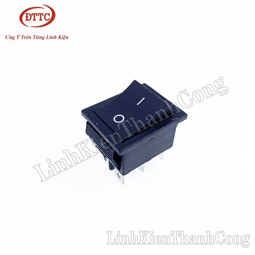 Công tắc kcd4-202 31*25mm 16a 250v 6 chân màu đen