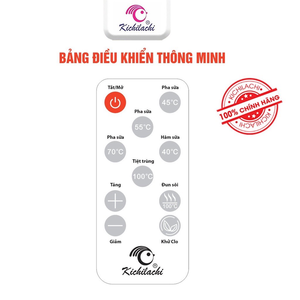 (Có điều khiển từ xa) Máy Đun Nước Pha Sữa Thông Minh Kichilachi