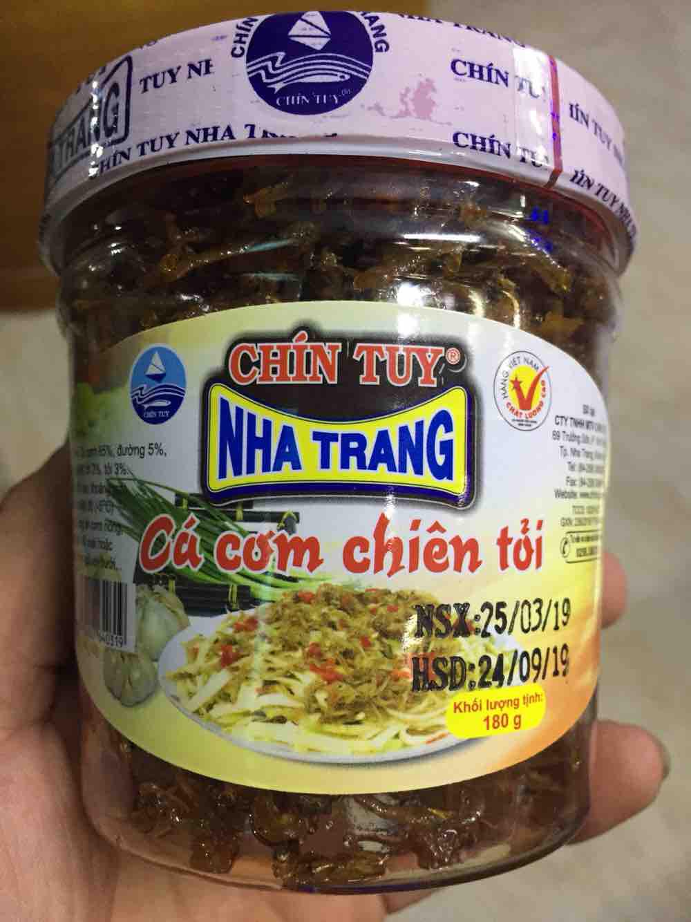 Cá cơm chiên tỏi chín tuy hũ 180gr