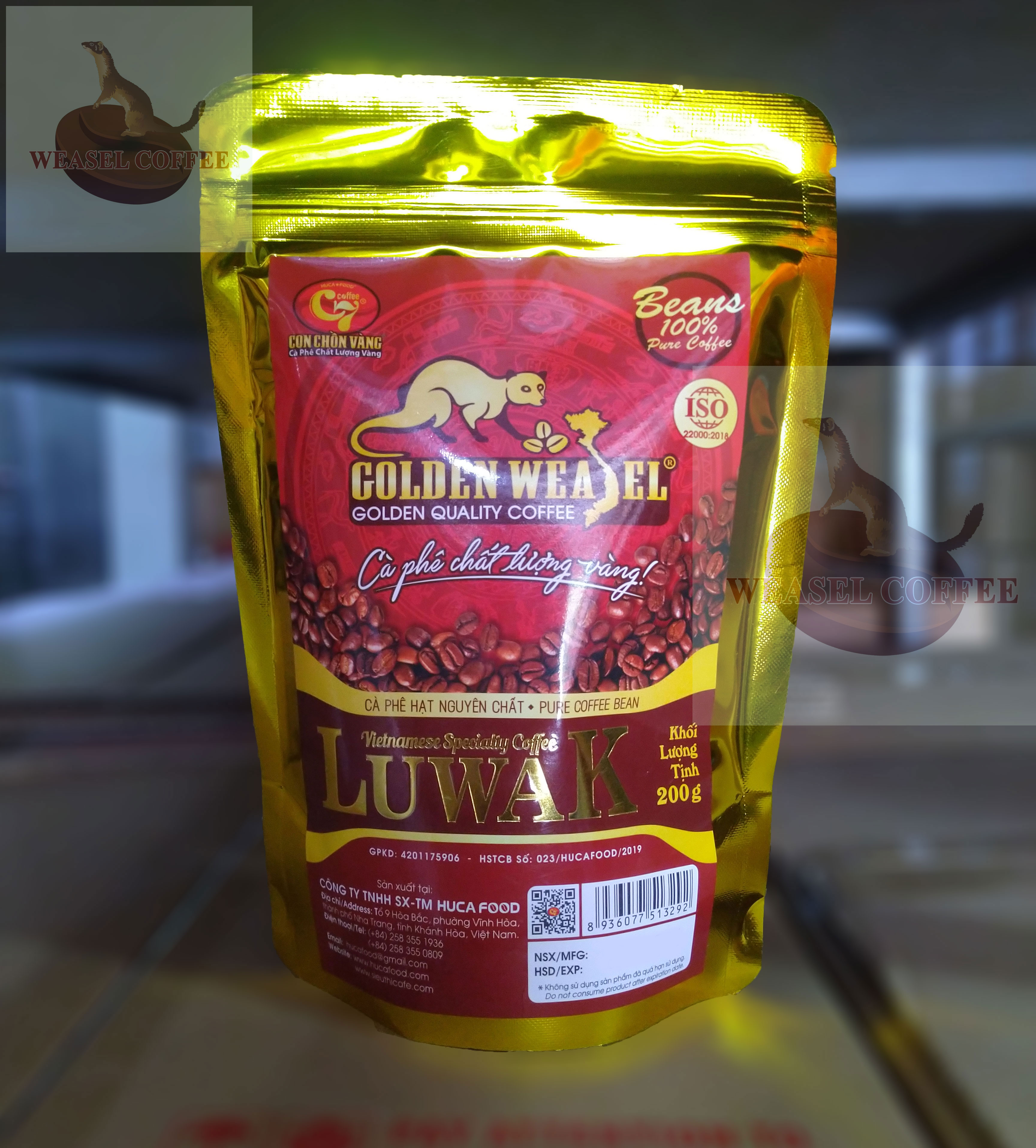 Cà phê chồn Luwak ( Túi Zip 200g Hạt )
