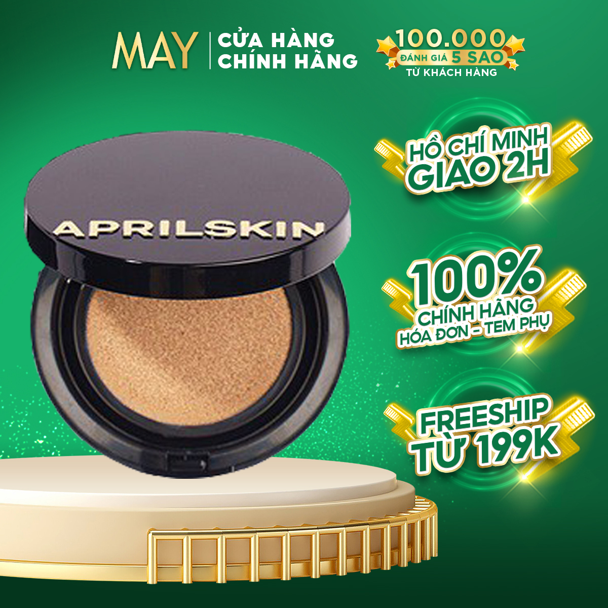 [Mẫu mới 2022] Phấn Nước April Skin Black Magic Snow Cushion Galaxy Edition (15g)