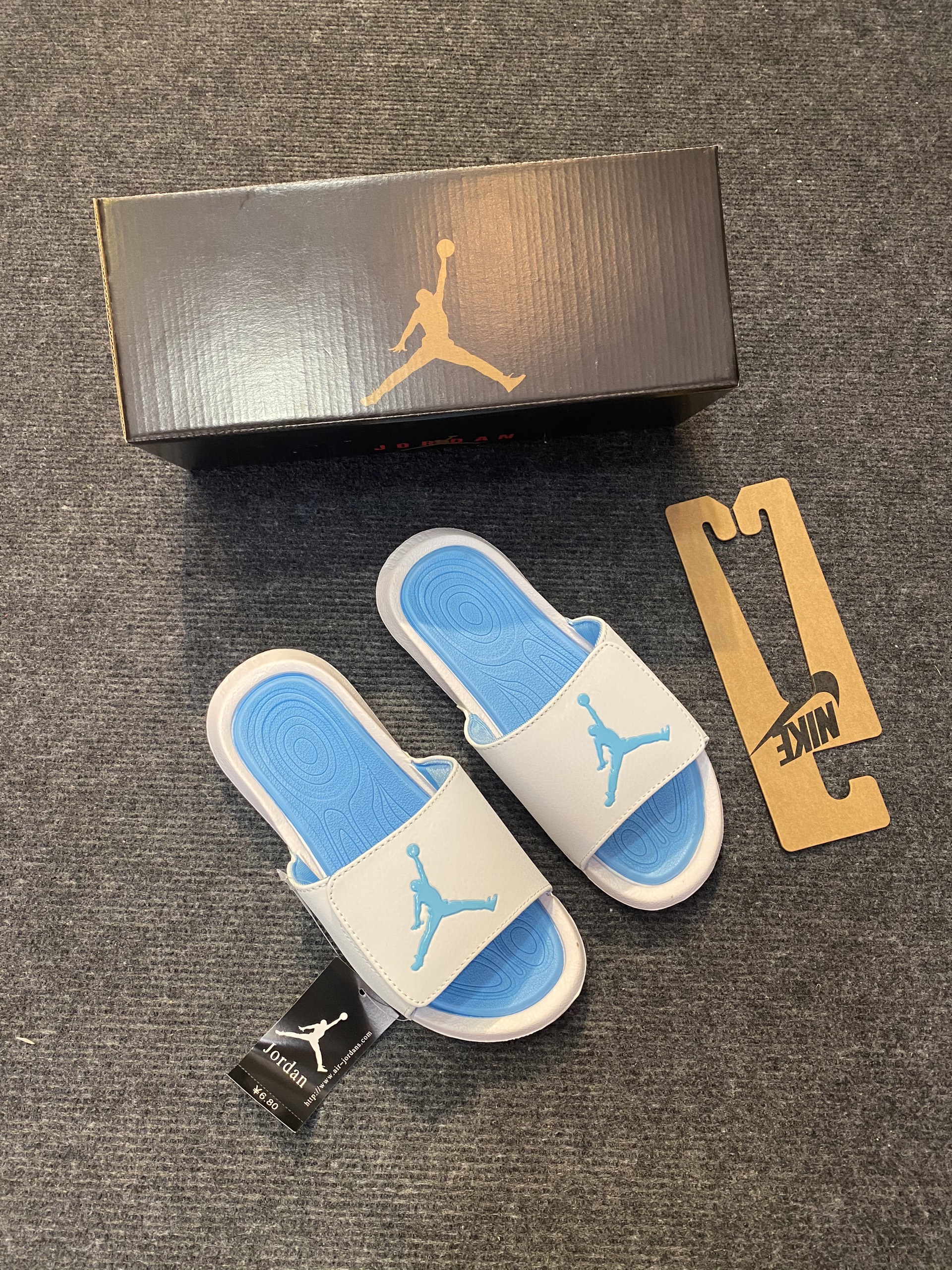 Dép Jordan 6 Nữ-Xanh trắng