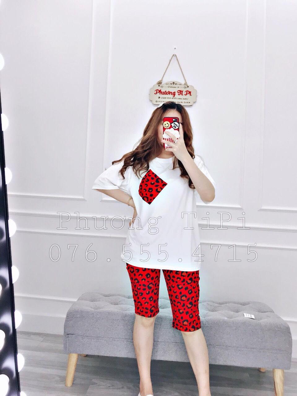 Set bộ quần lửng hình da beo-QH