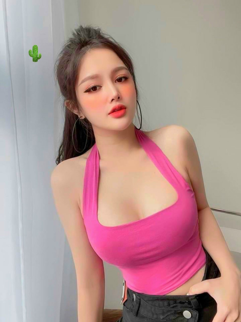 ÁO YẾM THUN GÂN TRƠN CHOÀNG CỔ CROPTOP PC