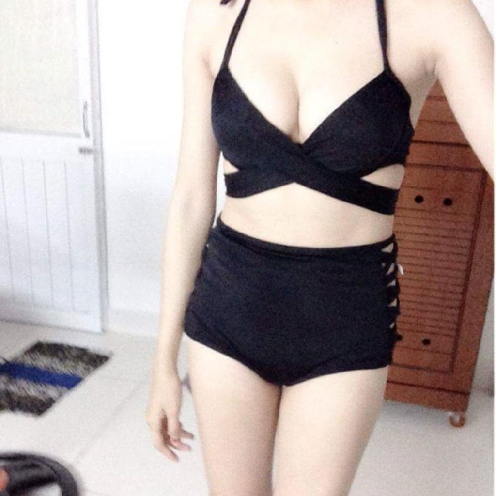 [HCM]Set bikini cột chéo nâng ngực quần đan dây