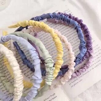 Băng Đô Cài Tóc 💖𝐅𝐑𝐄𝐄 𝐒𝐇𝐈𝐏💖 Vải Satin Gấp Nếp Basic Nhiều Màu