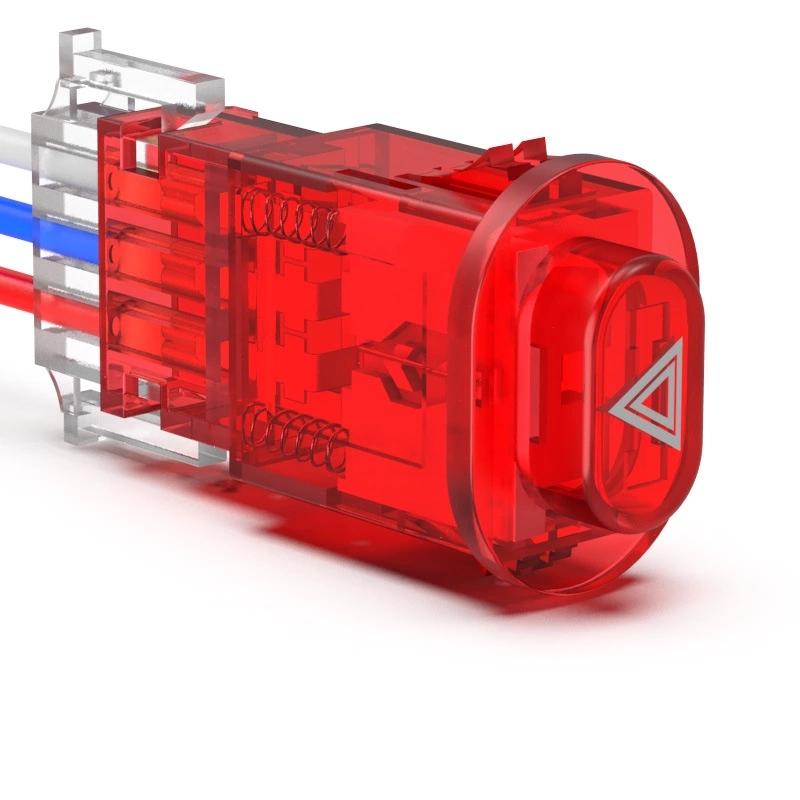 Cong tac moto Công tắc Hazard 3 dây cho ô tô, xe máy 12V hv shop ( 1 cái kèm dây )