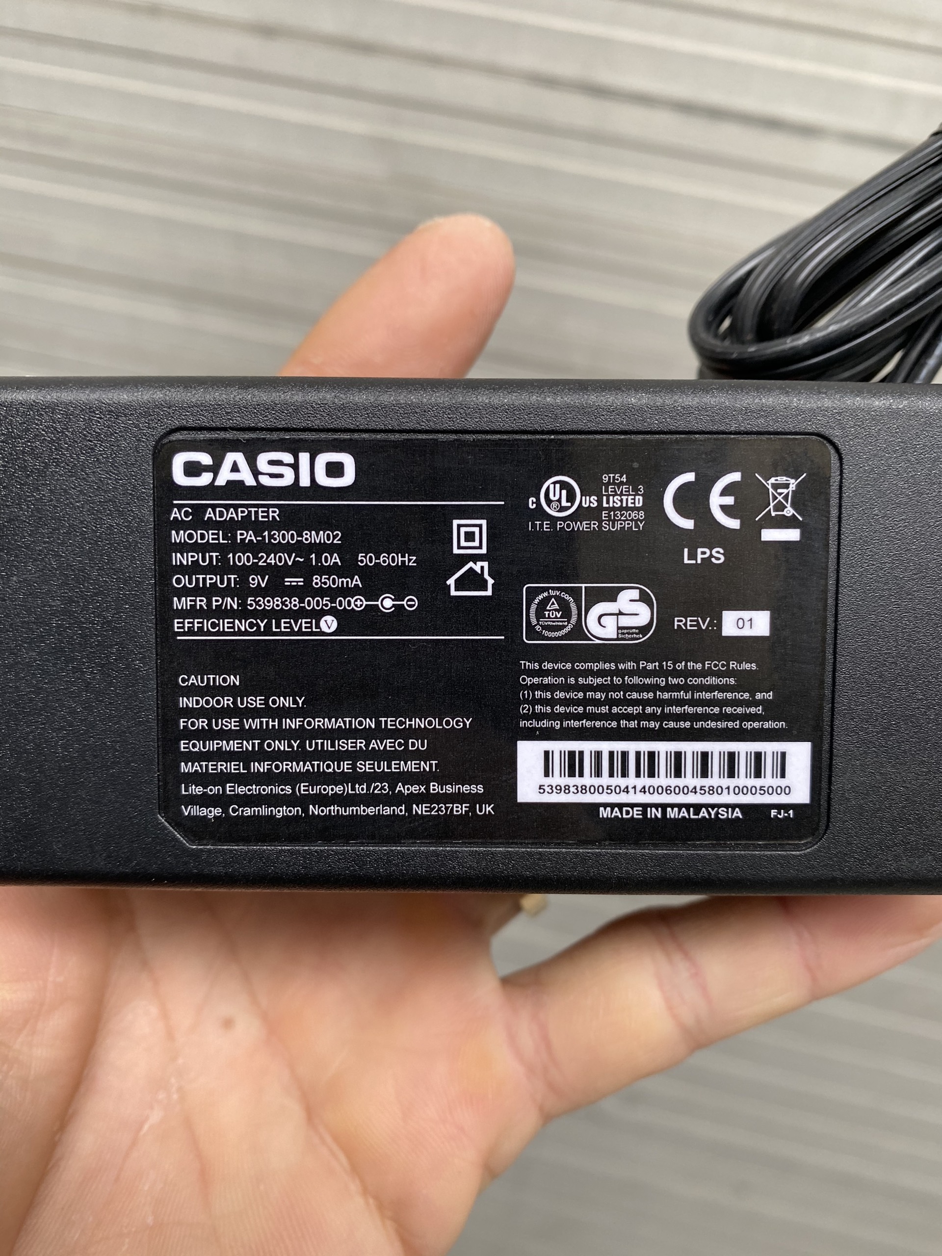 Adapter nguồn cho đàn casio CTK-660L 9V 850ma