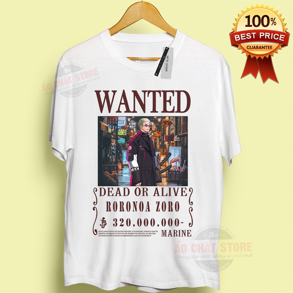 [HCM](SIÊU HOT) ÁO ZORO WANTED ONE PIECE LÃNG TỬ ÁO THUN TRUY NÃ ONE PIECE ZORO CỰC CHẤT OP108 Hương Nemo Style