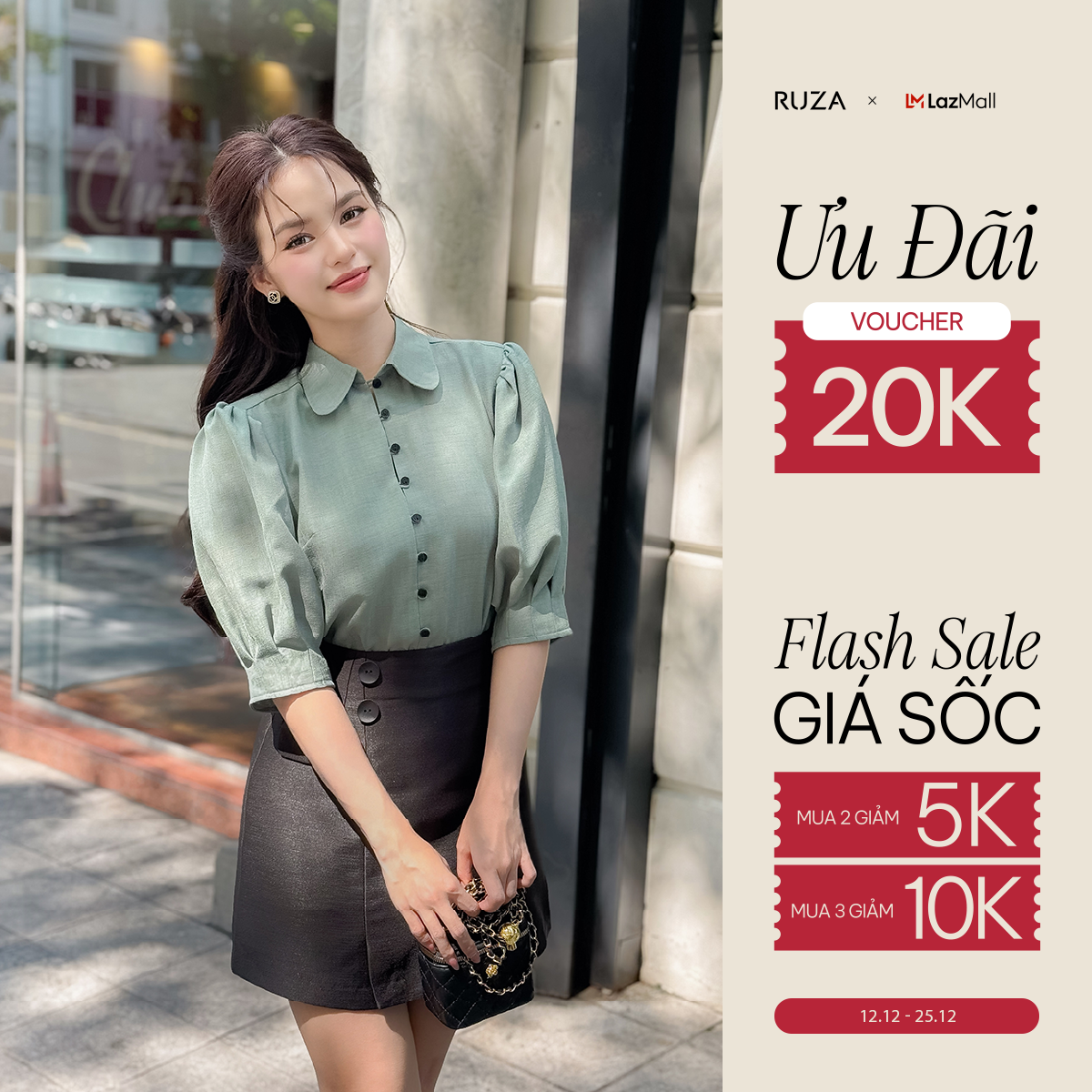 Áo sơ mi nữ tay lỡ basic thời trang công sở RUZA ALB208