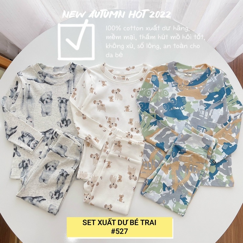 SET 3 BỘ COTTON XUẤT DƯ CHO BÉ TRAI