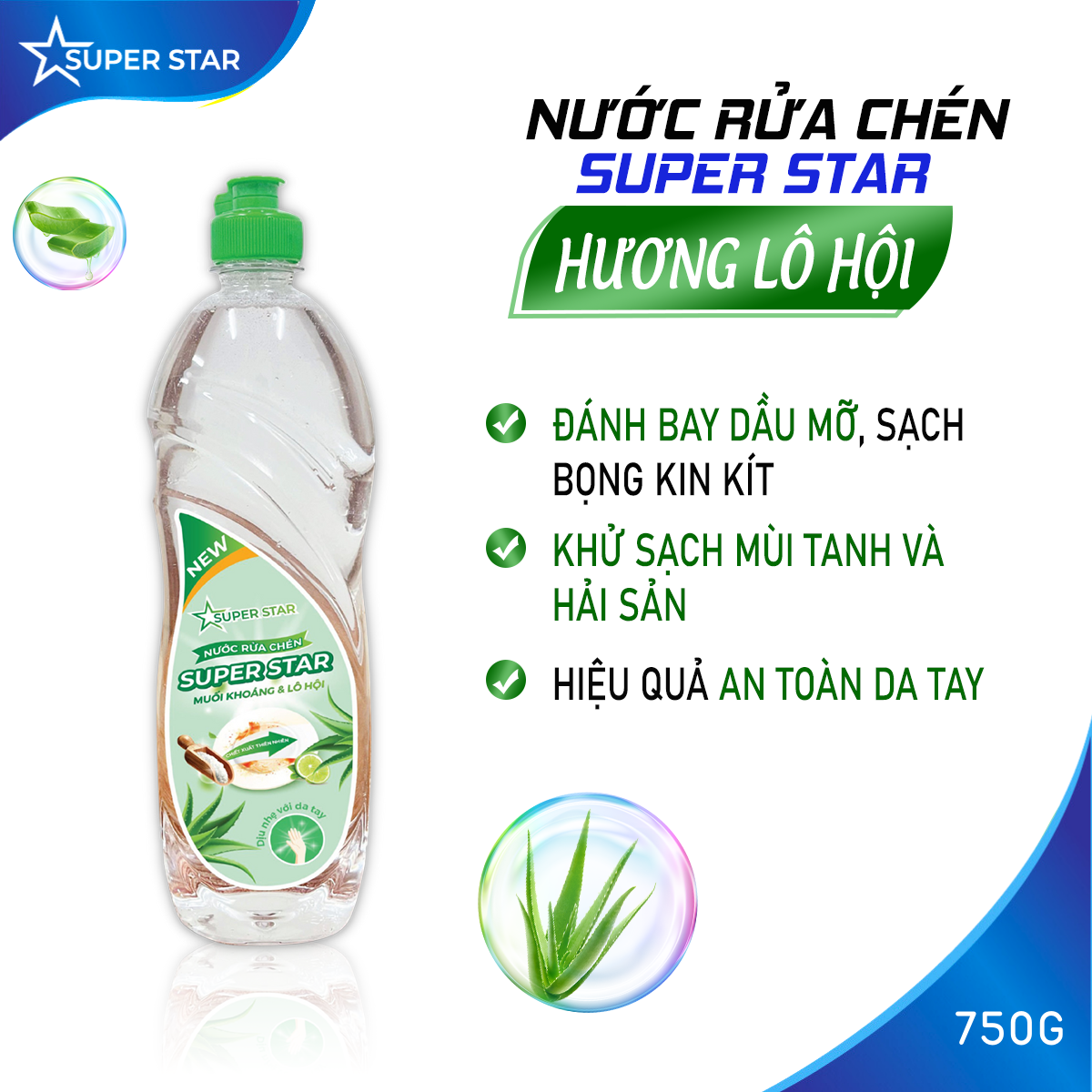 Nước Rửa Chén Super Star 750g