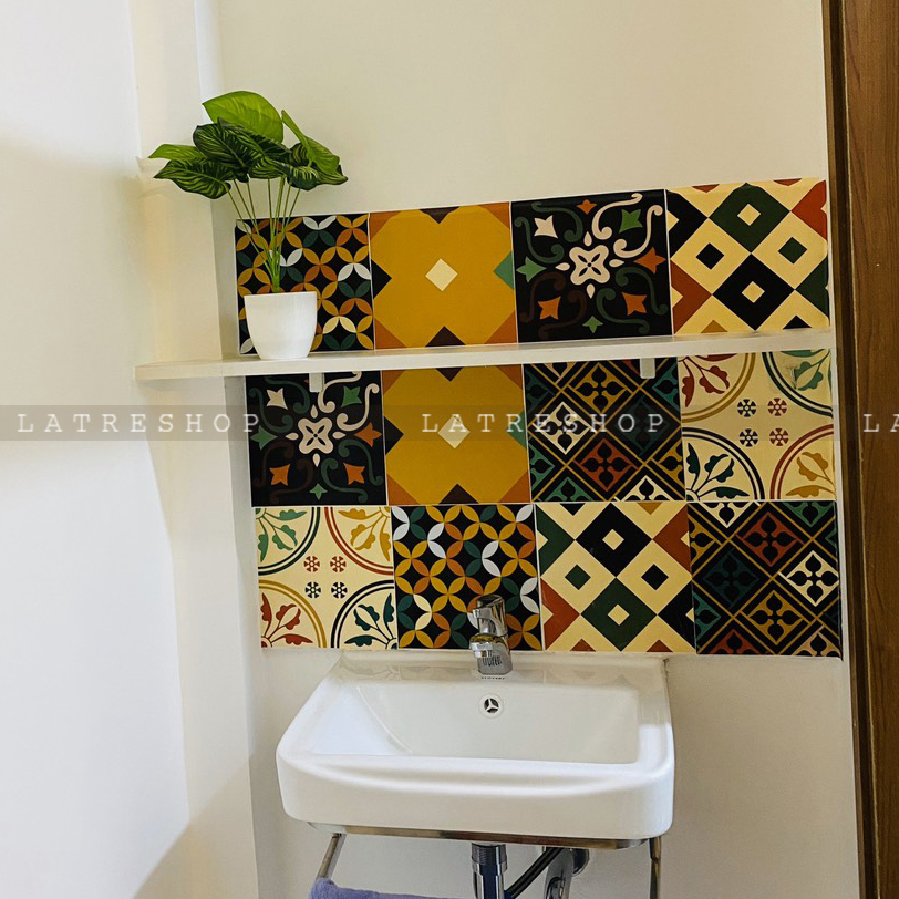 Decal gạch bông Autumn - Decal dán tường - Sắc nét bền đẹp