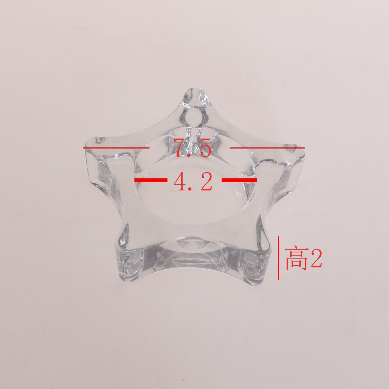 Ly Đựng Nến Thủy Tinh. Chân Nến Ngôi Sao Cao 2cm Trang Trí Nhà Cửa Sang Trọng