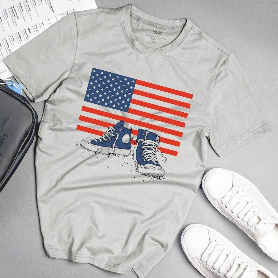 Áo phông nam đẹp cờ mỹ phong cách unisex Hàn Quốc