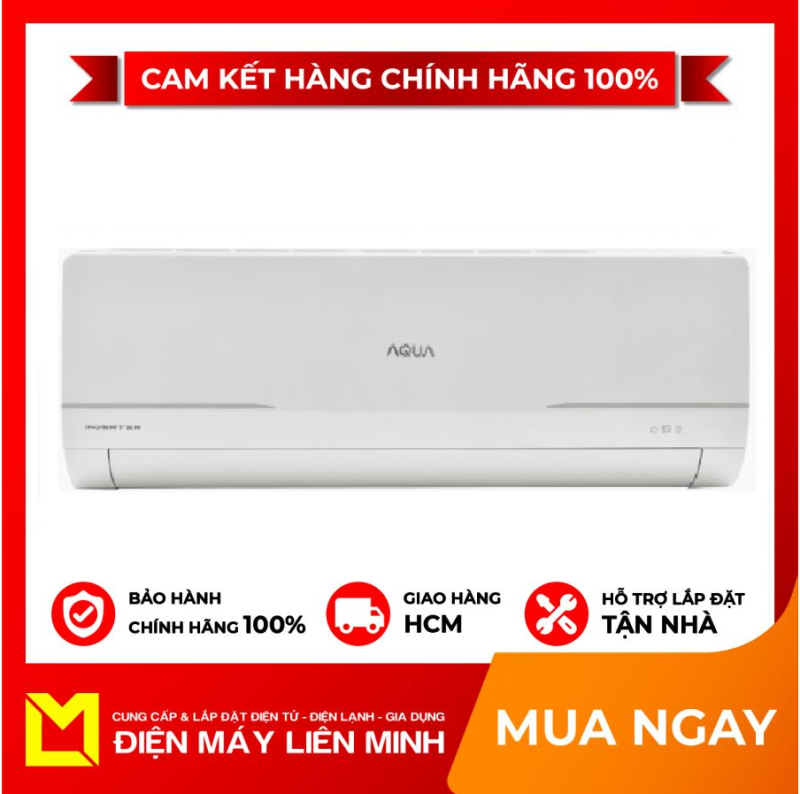 Bảng giá TRẢ GÓP 0% - Máy lạnh Aqua Inverter 2 HP AQA-KCRV18WNM Thể tích phòng Dưới 90 m3 Nhãn năng lượng tiết kiệm điện:5 sao (Hiệu suất năng lượng 4.5)