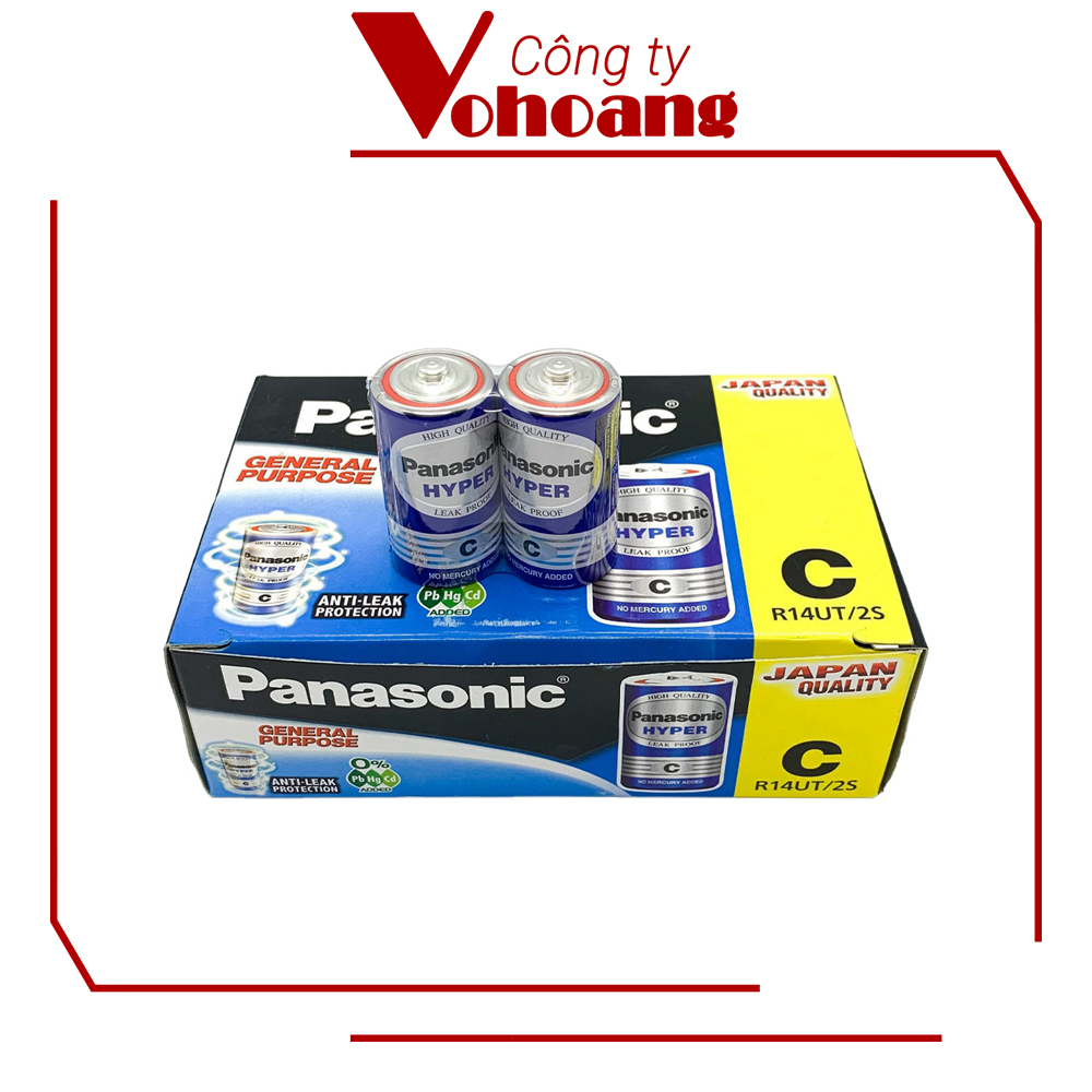 Bộ 2 pin C - Pin trung Panasonic R14UT (Xanh)