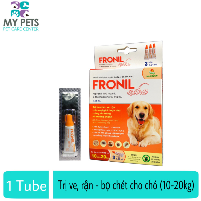 Fronil Extra nhỏ gáy hết ve rận, bọ chét cho chó (size 10-20kg) (VMD) - Lẻ 1 tuyp. ( 1 tubes. no box)