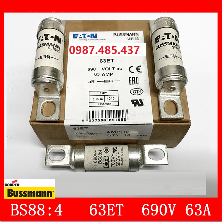 Cầu chì BUSSMAN EATON 35ET/ 63ET/ 100FE BS88:4 690Volt AC