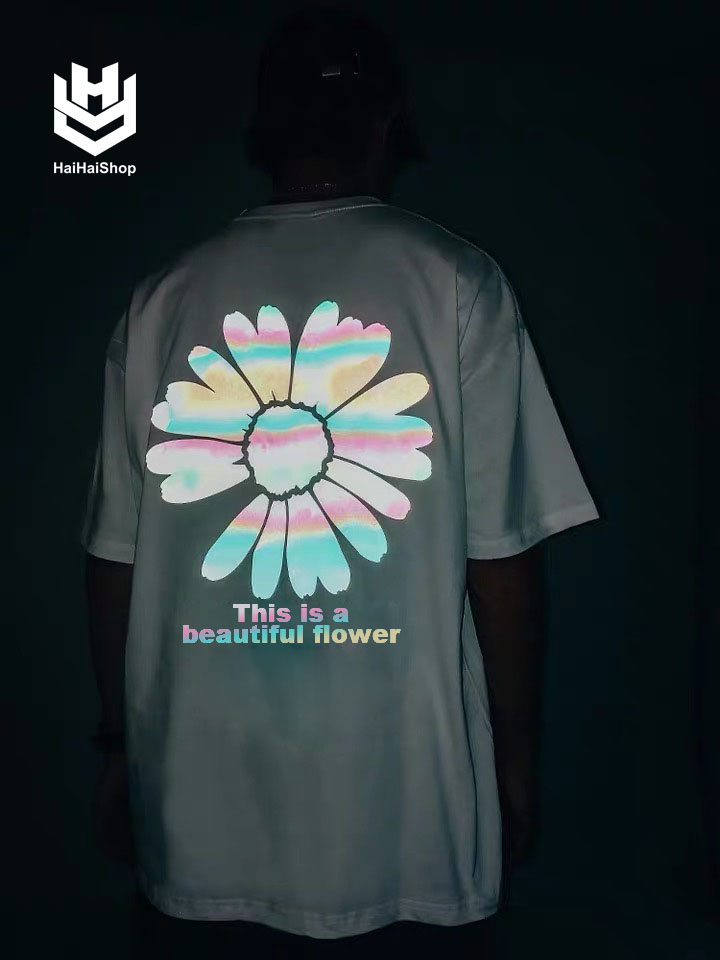 [HCM]Áo Thun Phản Quang Hoa Cúc Life Cotton 75% Form Rộng Unisex Nam Nữ Rẻ Đẹp HaiHaiShop Ken T-Shirt.