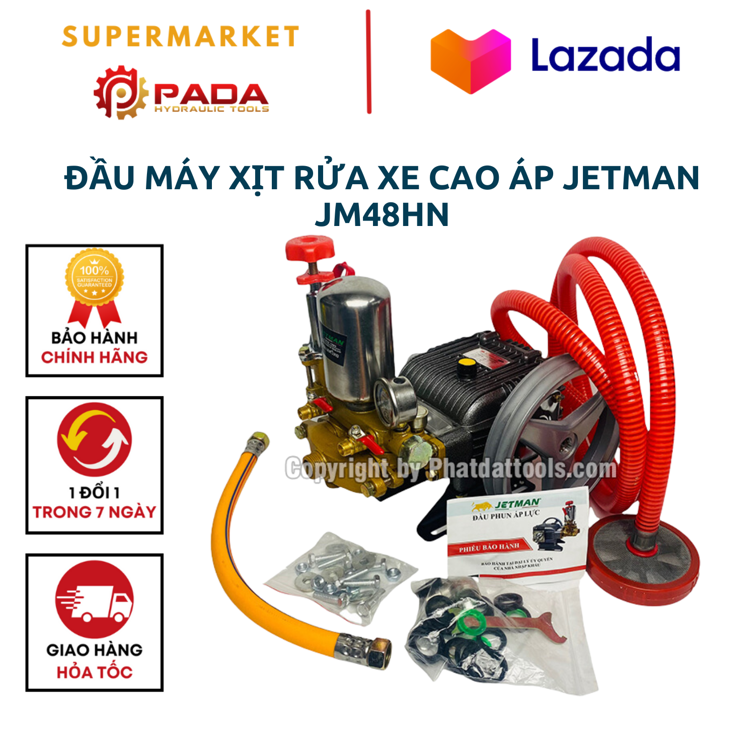 Đầu bơm xịt rửa xe cao áp jetman jm48hn-máy rửa xe đầu rời jetman