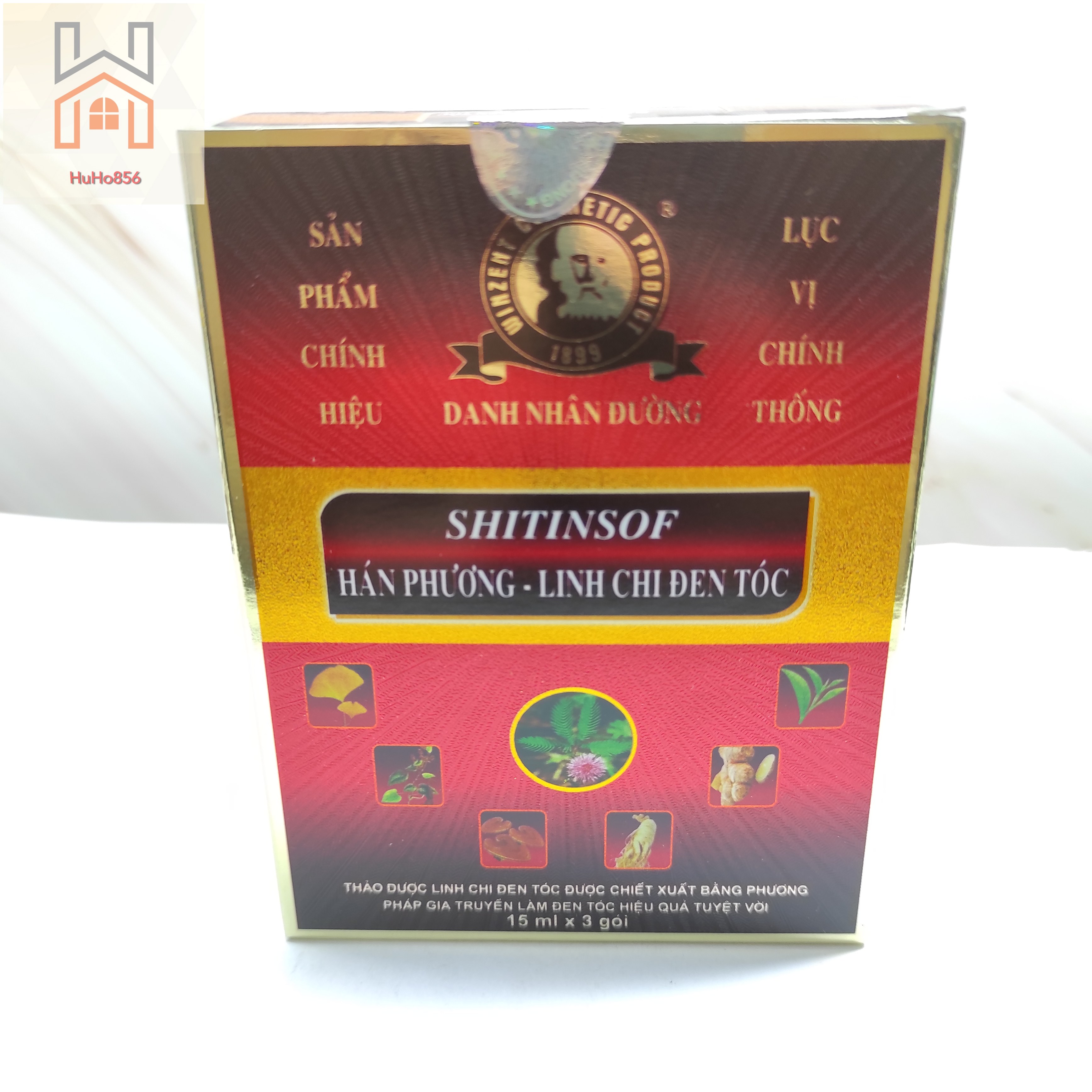 Combo 5 shitinsof hán phương - linh chi đen tóc - hộp 3 gói