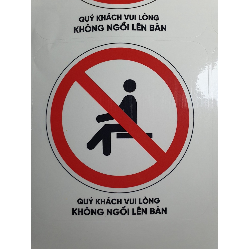 Miếng Dán Bàn Bida " KHÔNG NGỒI LÊN BÀN " cho các clb bida