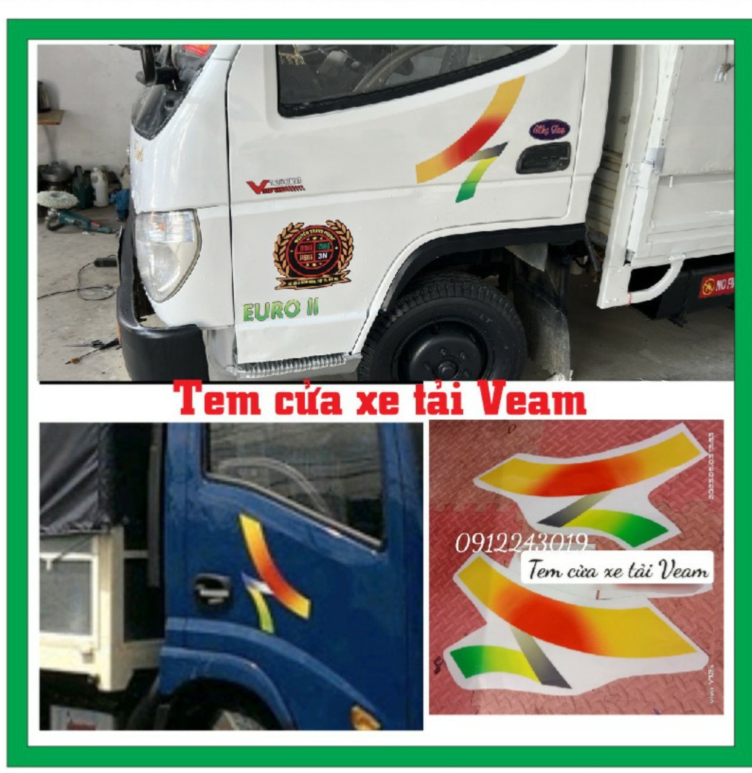 Tem dán trang trí cửa xe tải VEAM (sl 2 tem dán 2 bên cửa)
