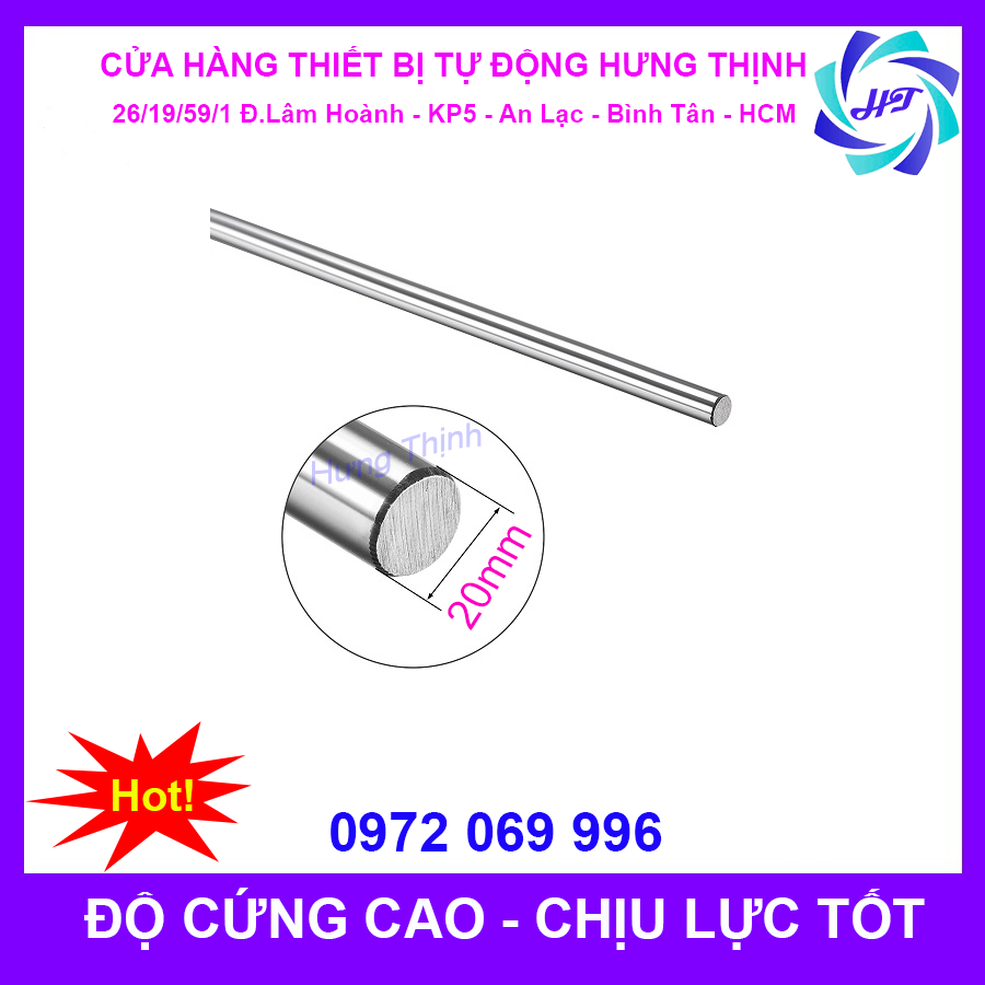 Thanh Trượt Tròn Phi 20 Dài 1000mm