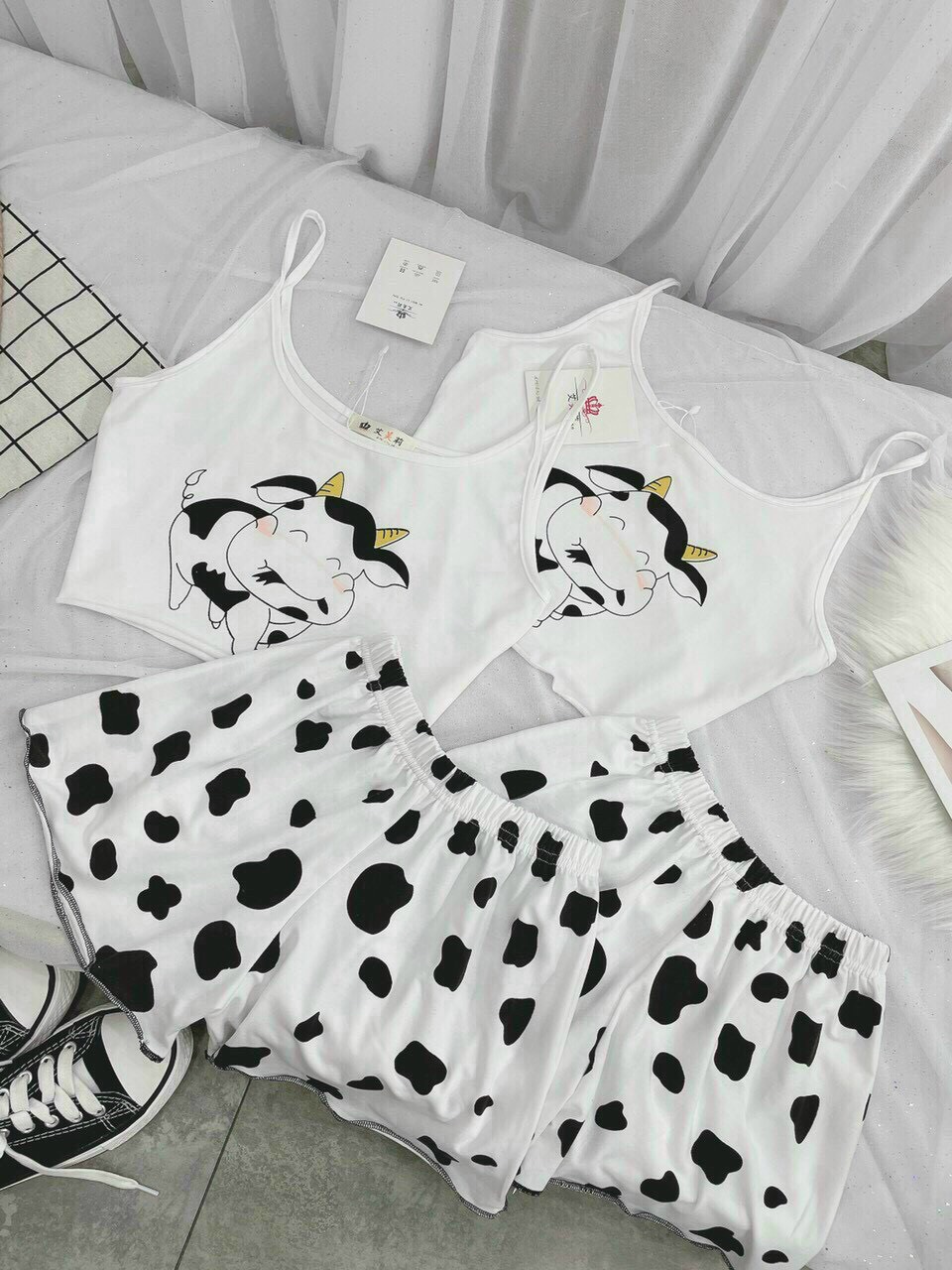 SET BỘ ÁO 2S BÒ SỮA XINH XẮN PHÙ HỢP VỚI TÍN ĐỒ TUỔI TEEN