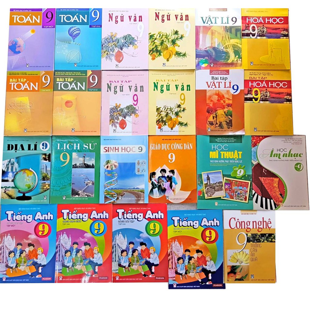 Sách - Trọn bộ sách giáo khoa lớp 9 (24 cuốn Kèm sách bài tập và TA chương trình mới)