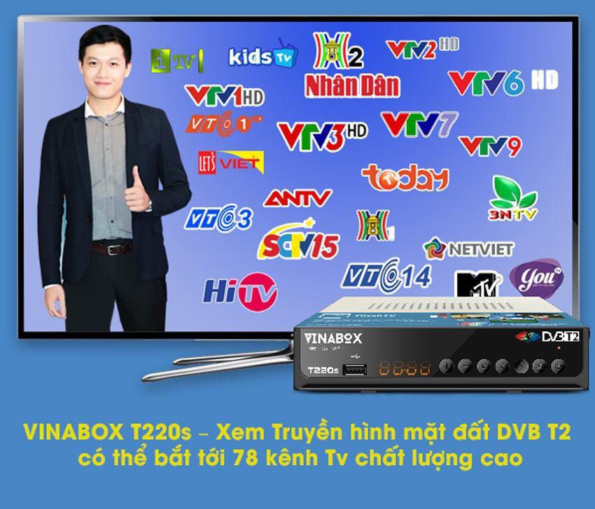 [HCM]Đầu thu DVBT2 – VINABOX T220s Truyền  Hình Số Mặt Đất Miễn Phí