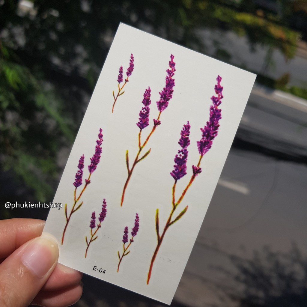 Hình dán hoa diên vĩ lavender h29 e04