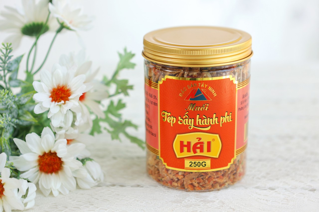 Muối tép sấy hành phi - muối Hải Tây Ninh (hũ nắp nhôm cao cấp)