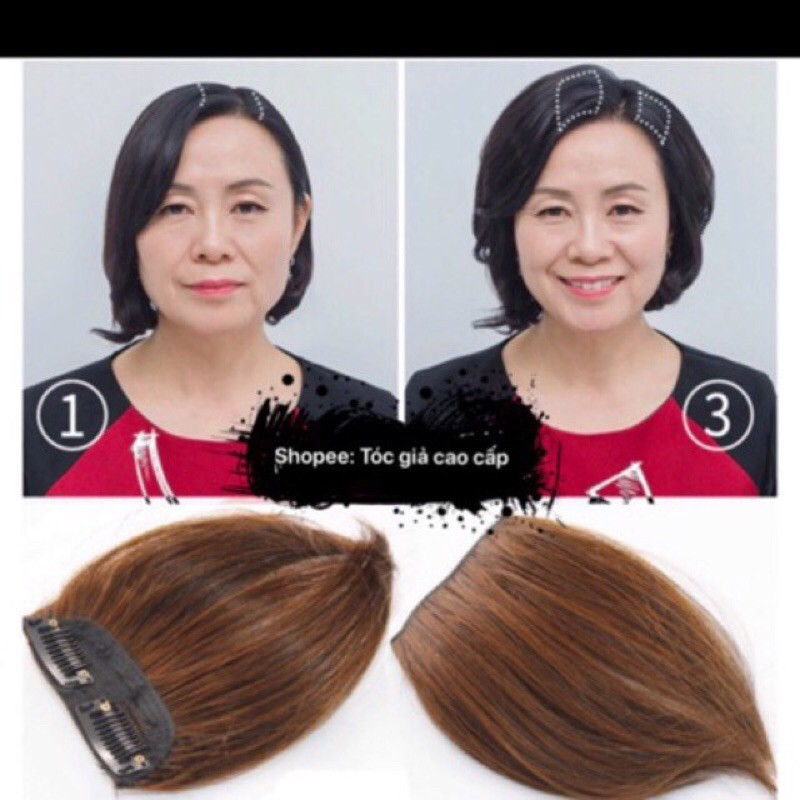 tóc giả kẹp phồng 2 bên ngắn-💕❤️