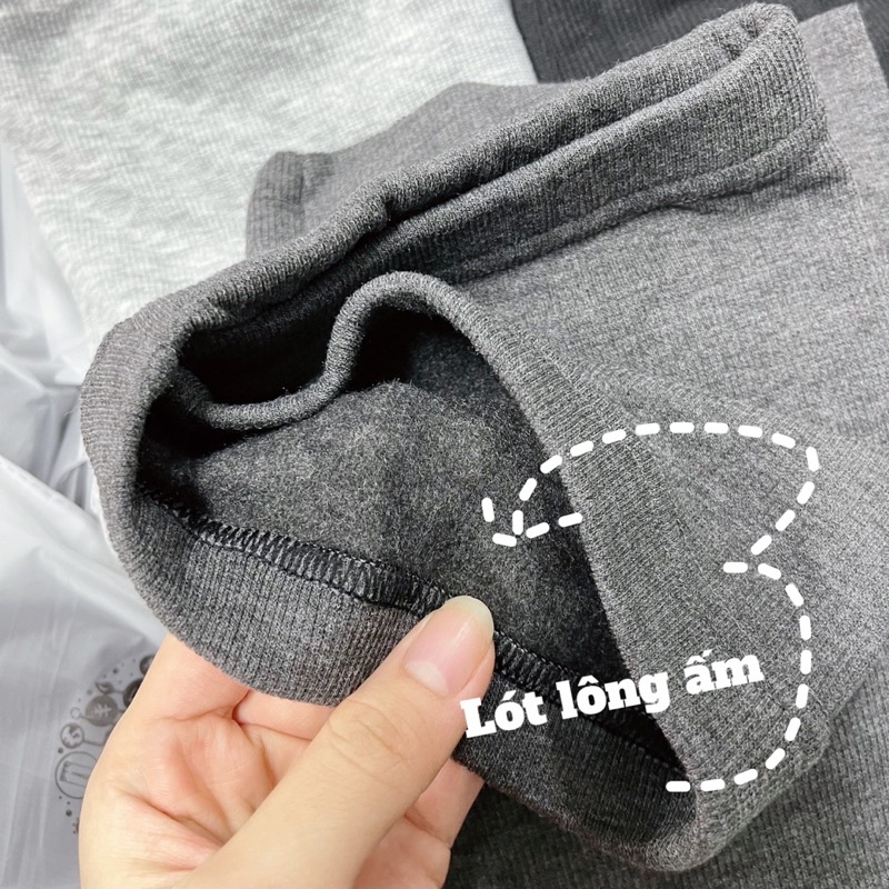 Quần legging thun tăm lót lông siêu co giãn cạp cao