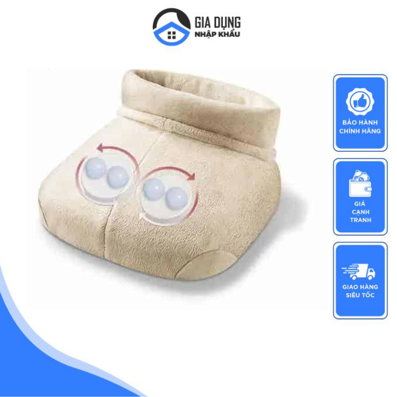 Beurer Shiatsu Soothing, Foot Warming Deep Tissue Massager, Relaxing Vibration with Optional Heat, Soft and Cozy, FWM50