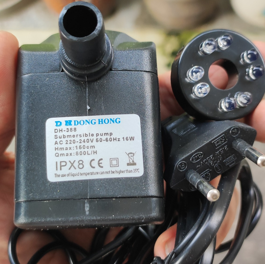 [HCM]Bơm chìm hồ cá AC220v - 15w 15w+12 đèn LED 12v-12w