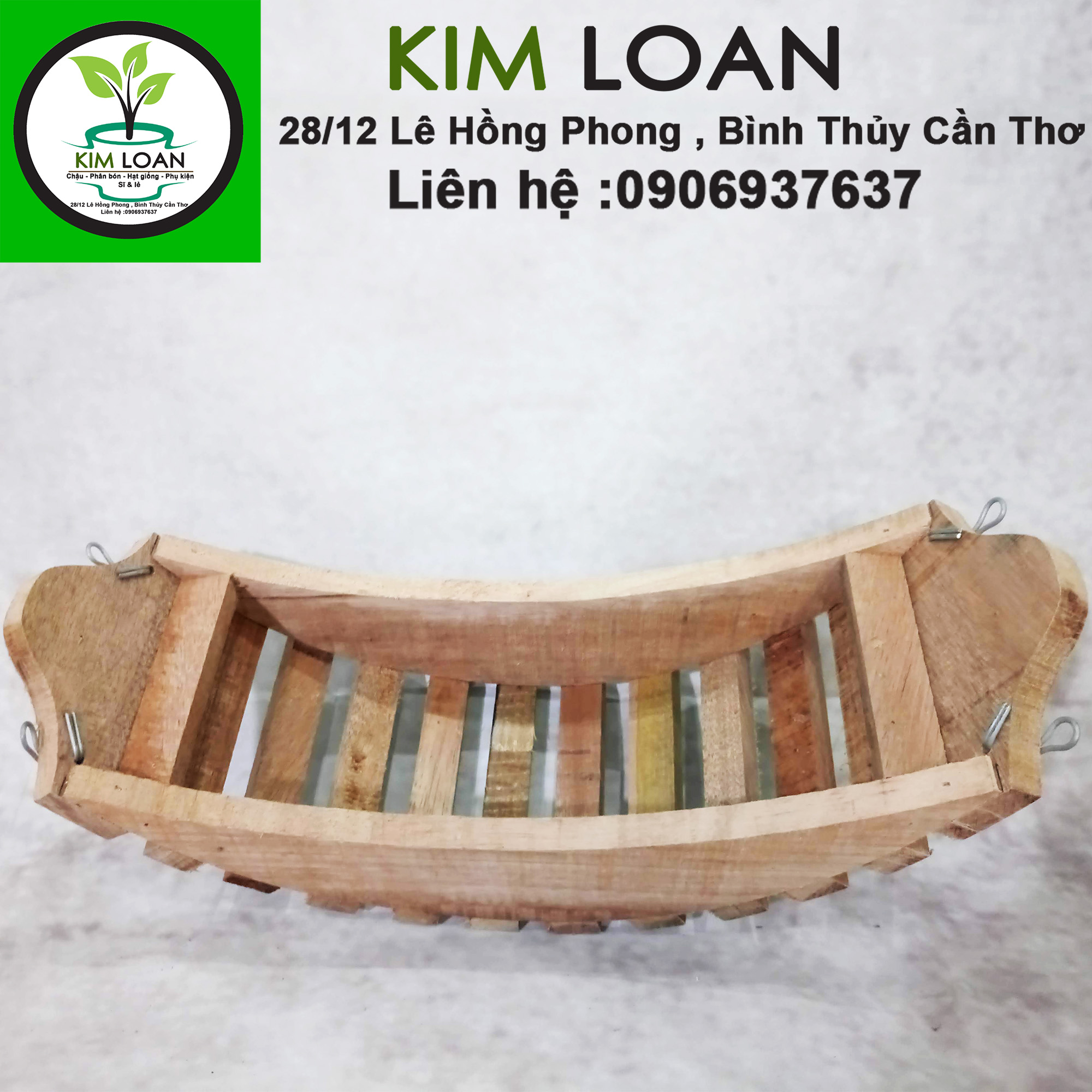 Chậu lan gỗ hình chiếc thuyền