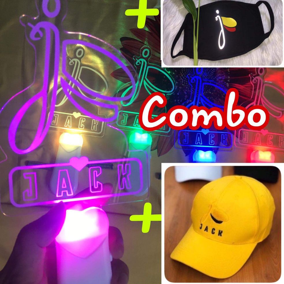 [Feeship]combo lightstick + nón vàng + khẩu trang jack