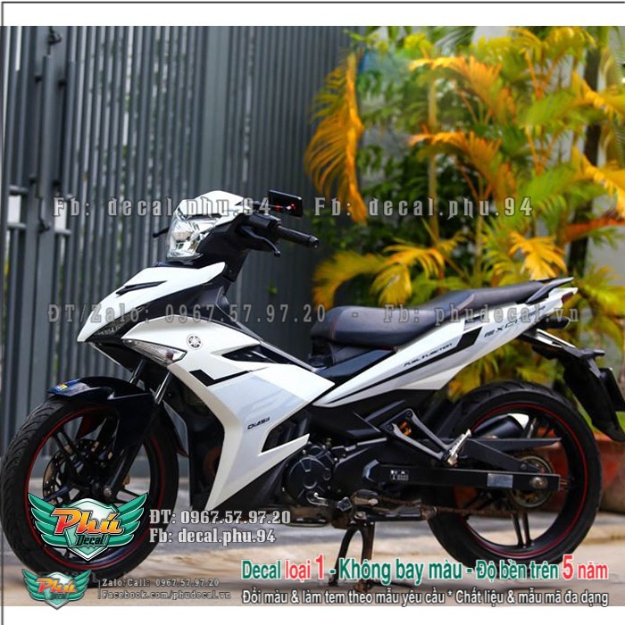 Tem rời ex exciter 150 tem rời trắng đen 2016 hàng loại 1.