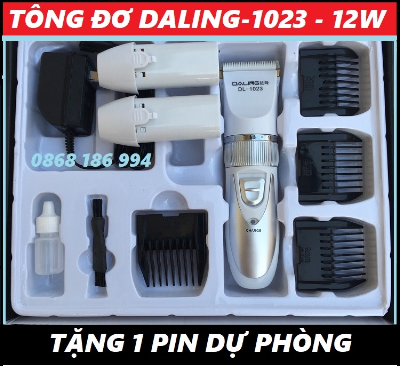 [ XẢ KHO GIÁ RẺ ] Tông đơ cắt tóc 12W DALING - 1023 tặng kèm 1 pin dự phòng nhập khẩu