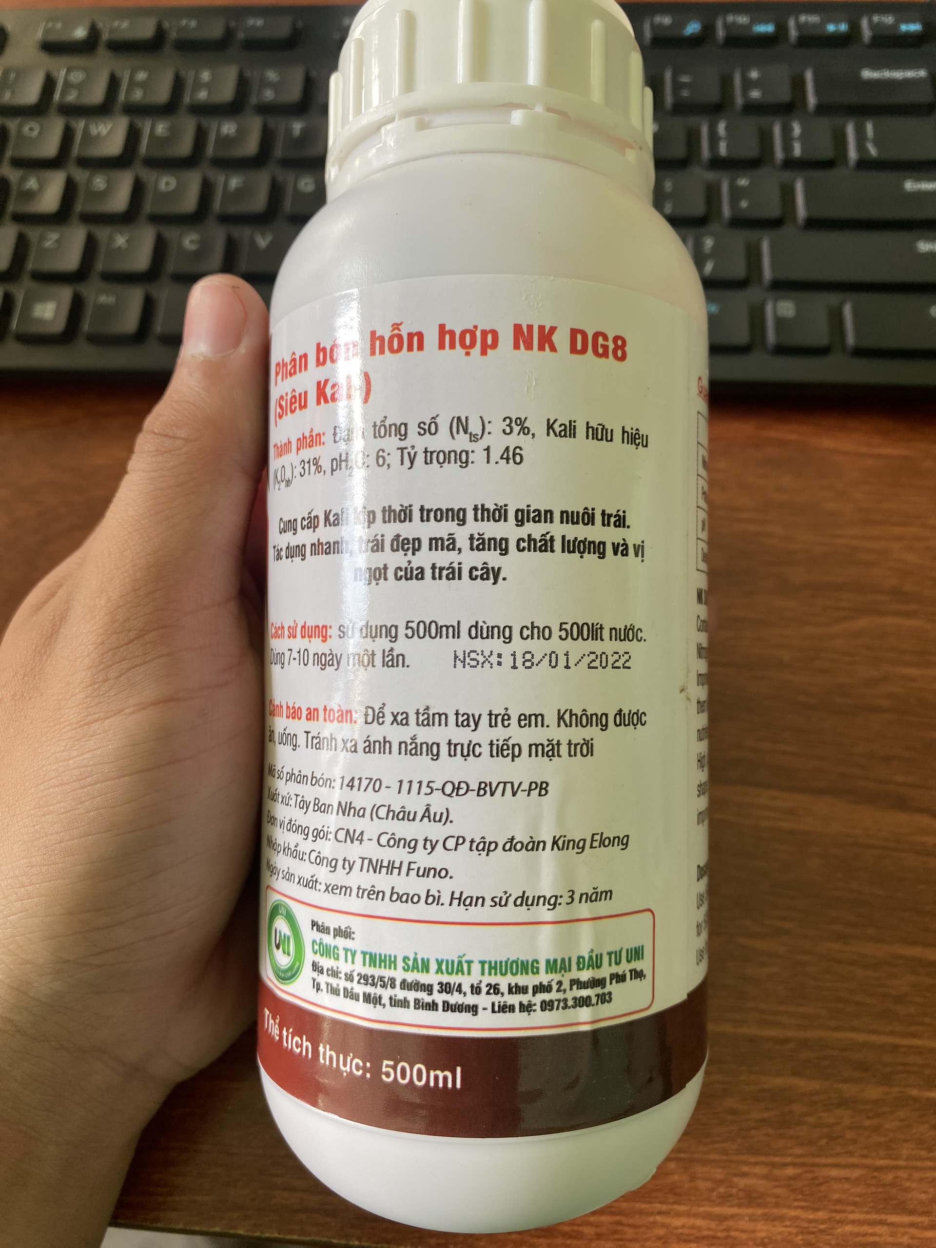 Phân bón Gel Kali Tây Ban Nha 500ml