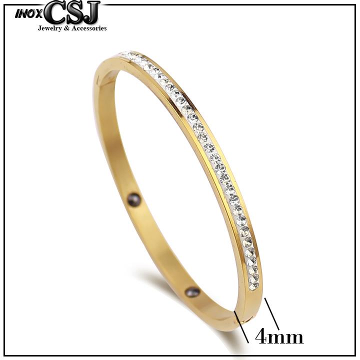 VÒNG TAY TITAN BẢNG NHỎ 1 HÀNG XOÀN MÀU VÀNG KHÔNG ĐEN KHÔNG RỈ SÉT THỜI TRANG ĐẸP TV016
