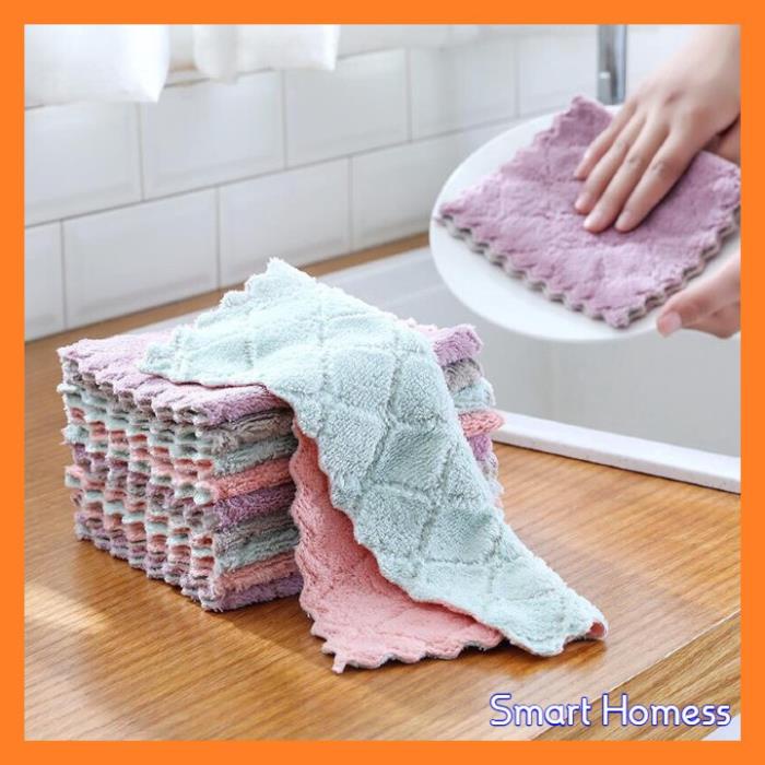 Combo 10 khăn lau bếp đa năng khăn lau chén - khăn lau siêu thấm 28x16,5 cm