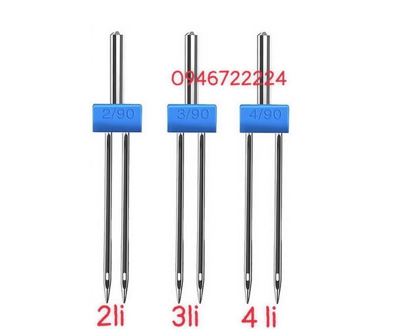 Kim đôi kích thước 2,3,4mm sử dụng cho máy may đa năng. bộ 3 cây 3 kích thước