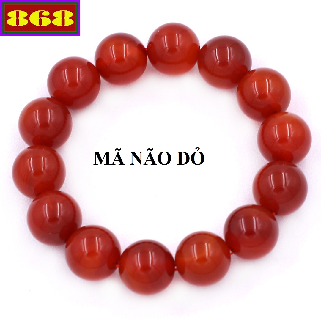 Vòng chuỗi tay đá mã não đỏ 14 ly - chuỗi tay đá phong thủy