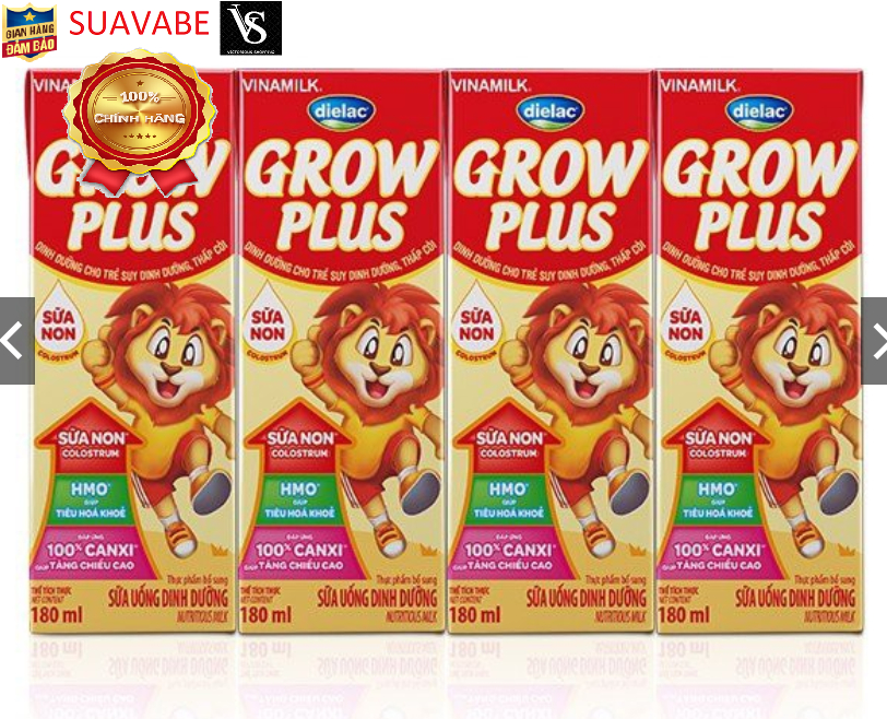 Thùng 48 Hộp Sữa Bột Pha Sẵn Grow Plus Đỏ Vinamilk 180ml